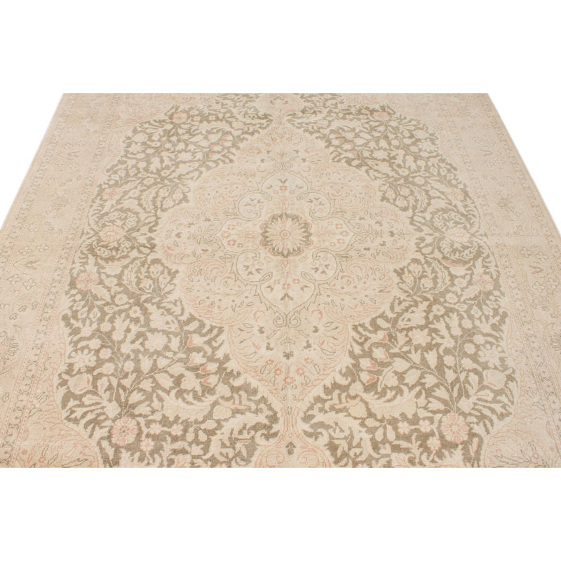 Tapis traditionnel turc beige et brun 7 x 7 x 7