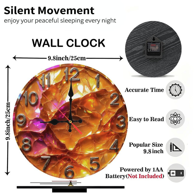 Horloge avec texture de pierre précieuse brisée
