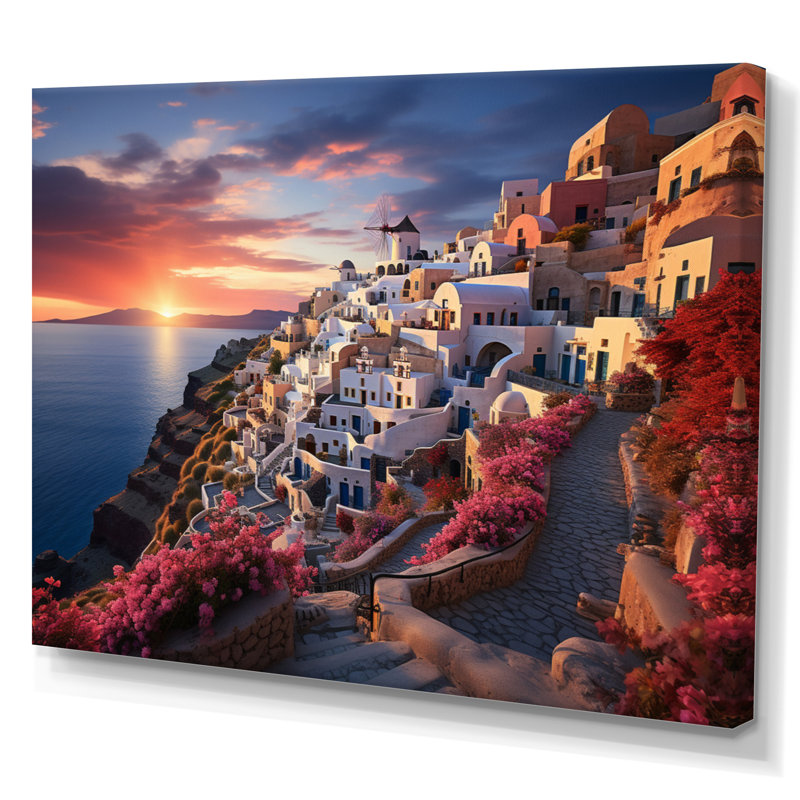 " Greece Oia Splendour V ", Toile tendue, H 34 po x l 44 po