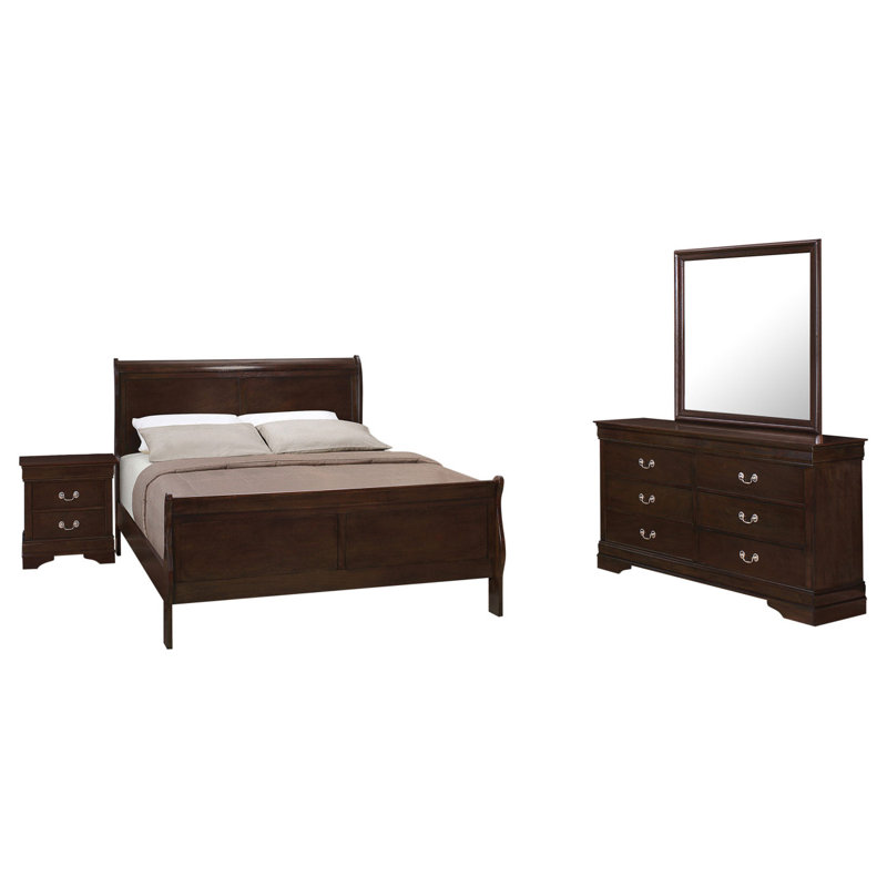 Ensemble de chambre avec très grand lit 4 pièces Bruno Cappuccino, Très grand lit