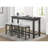 4pc Gray Counter Height Dining Compilation - Table With Stools Built-in Engineered Wood & Seat Collection Drawer 3 Charging Power