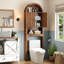 Armoire de rangement indépendante en arc de cercle au-dessus des toilettes-727734929
