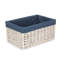 Navy Lined Open Storage Basket Small-342992225