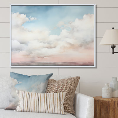 Minimalisme, ciel nuageux, paysage sur toile