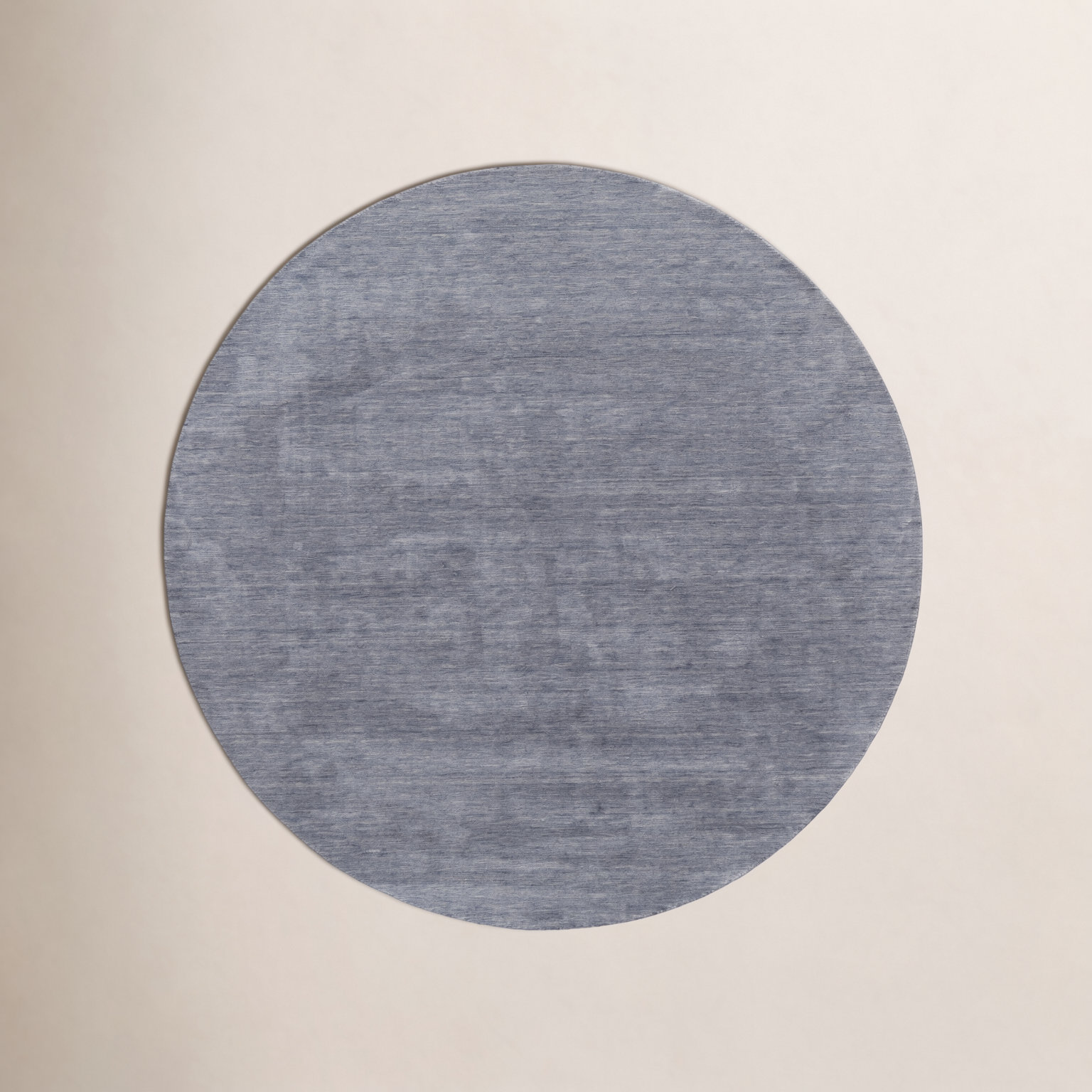 Kaden Smoke Hand-Woven Wool Shag Rug, Round 10'
