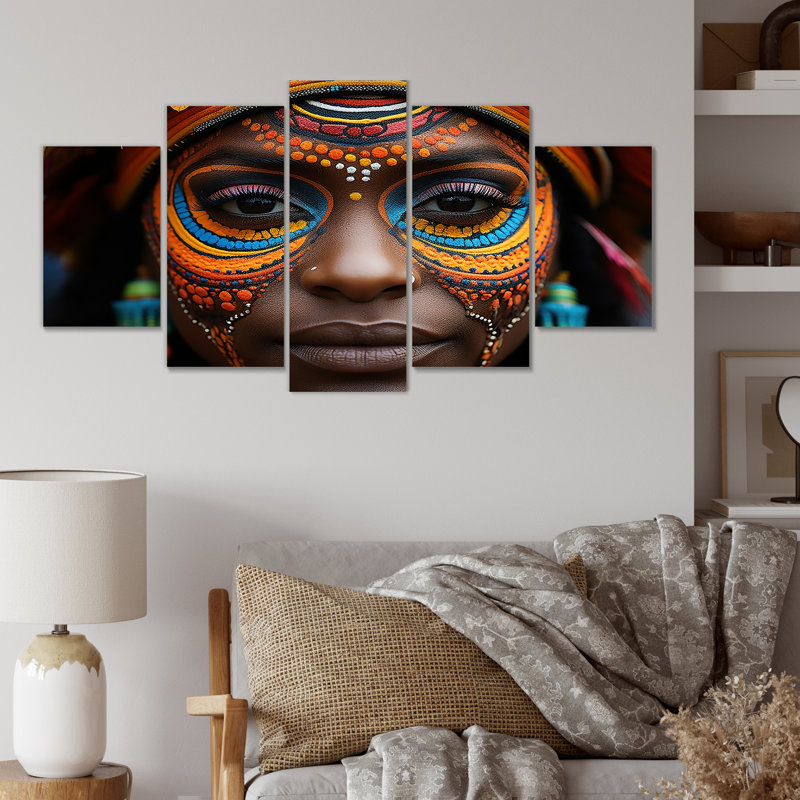 Ensemble de décorations murales multicolores tribal africain