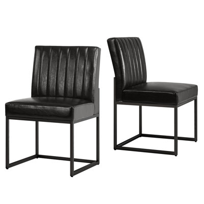 Faux Leather Upholstered Metal Side Chair