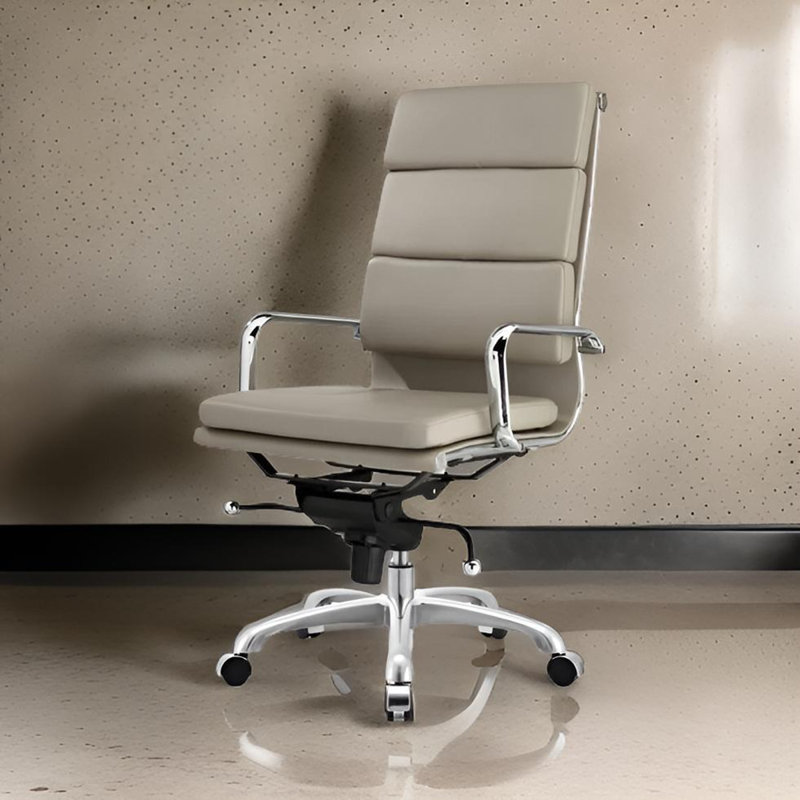 Chaise de bureau Paco à haut dossier, Gris