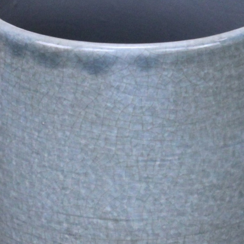 Pot de fleurs gris rond en céramique grise 44 oz