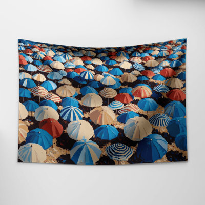 Tapisserie murale de parasols de plage nautiques