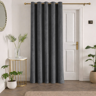 Aspire Homeware 100% Velvet Eyelet Room Darkening Curtain Single Panel for Luxury Window Decor