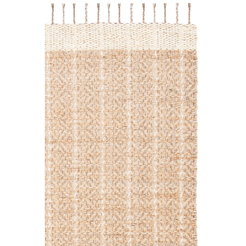 Tapis en jute de coton tissé à la main 0,8 Abbie-Violet, Rectangle 4 pi x 6 pi