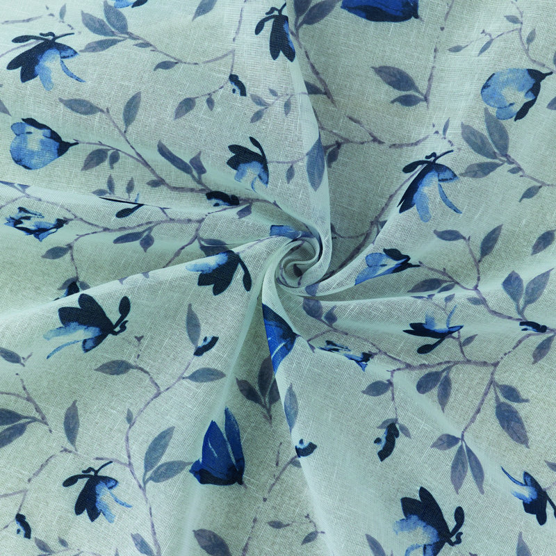 Panneau de rideau simple diaphane avec œillets Domoni, l 52" x L 95", Indigo