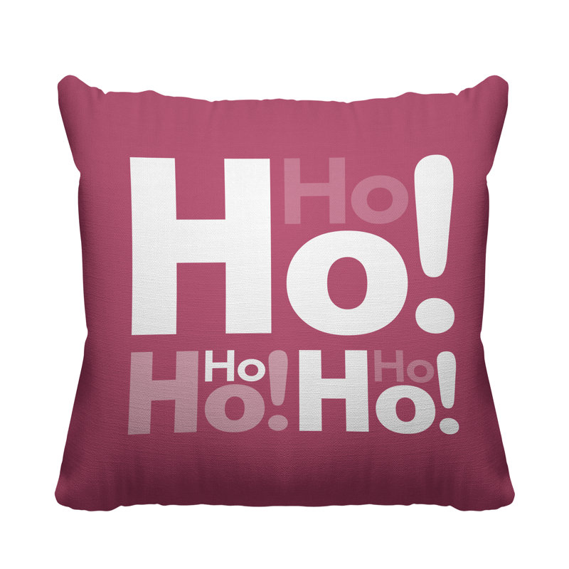 Coussin intérieur / extérieur Hohoho Christmas, L 19 po x H 19 po, Rose