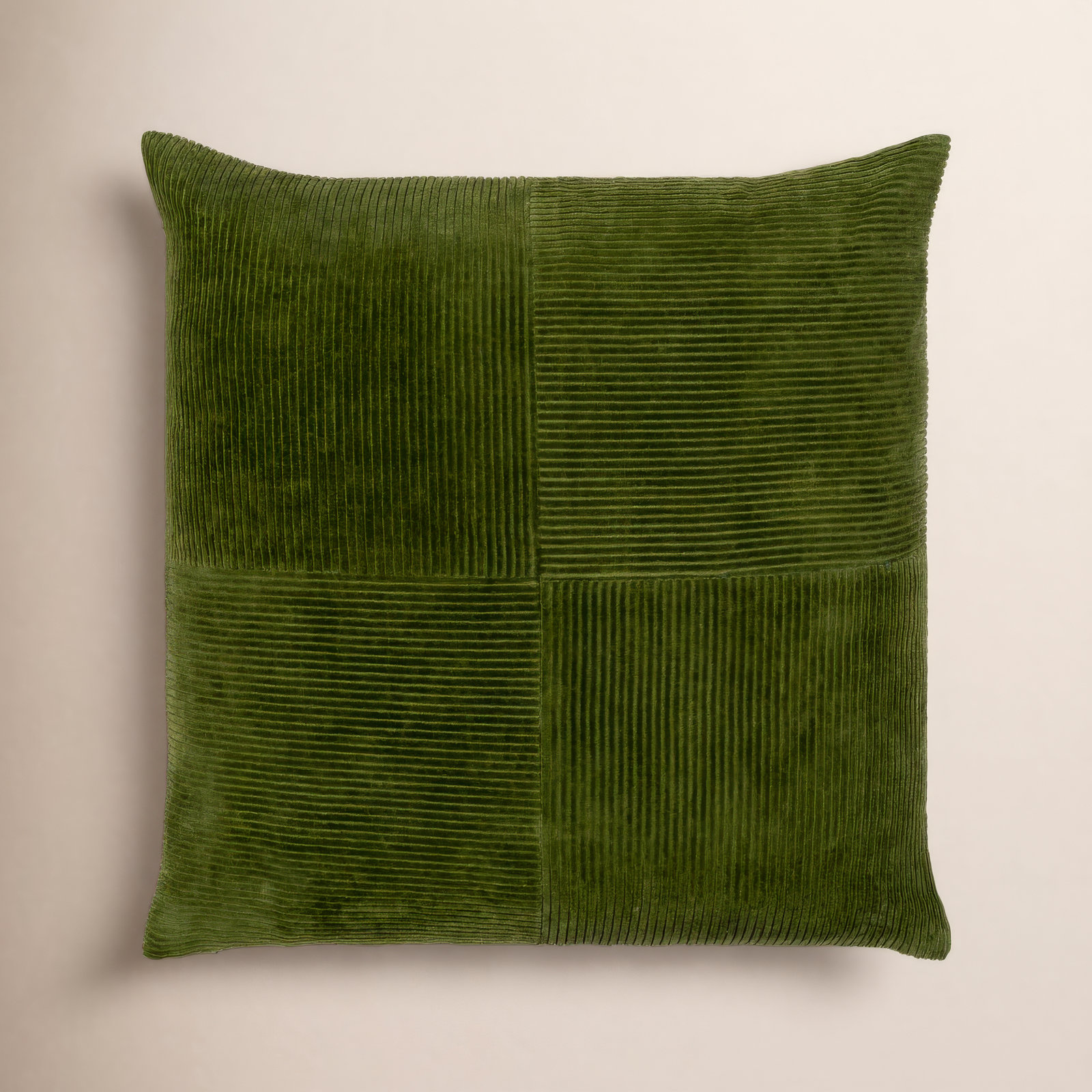 Selma Cotton Throw Pillow, 18" x 18", Olive