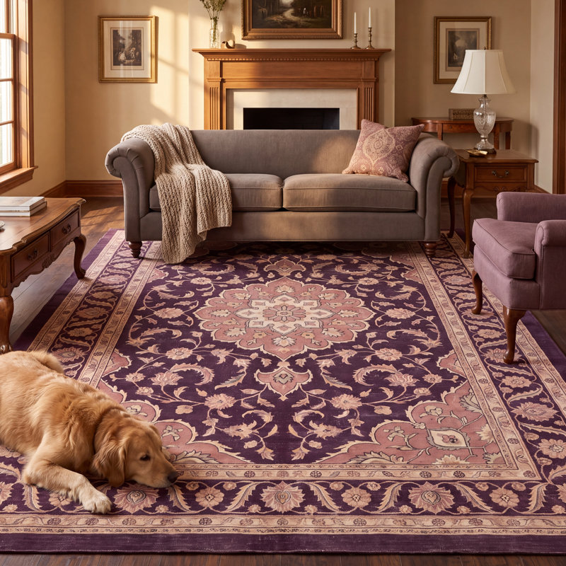 Tapis Cliff2 Traditionnel Médaillon Style Persan Or Rose Gris Ivoire Lavable à la machine Antidérapant Poils courts Intérieur Extérieur Adapté aux animaux domestiques Salon Chambre Salle à manger Entrée Couloir Bureau