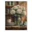 Hydrangées dans la ferme IV - Décoration murale en bois d'hortensias - sur bois de pin naturel-883894178
