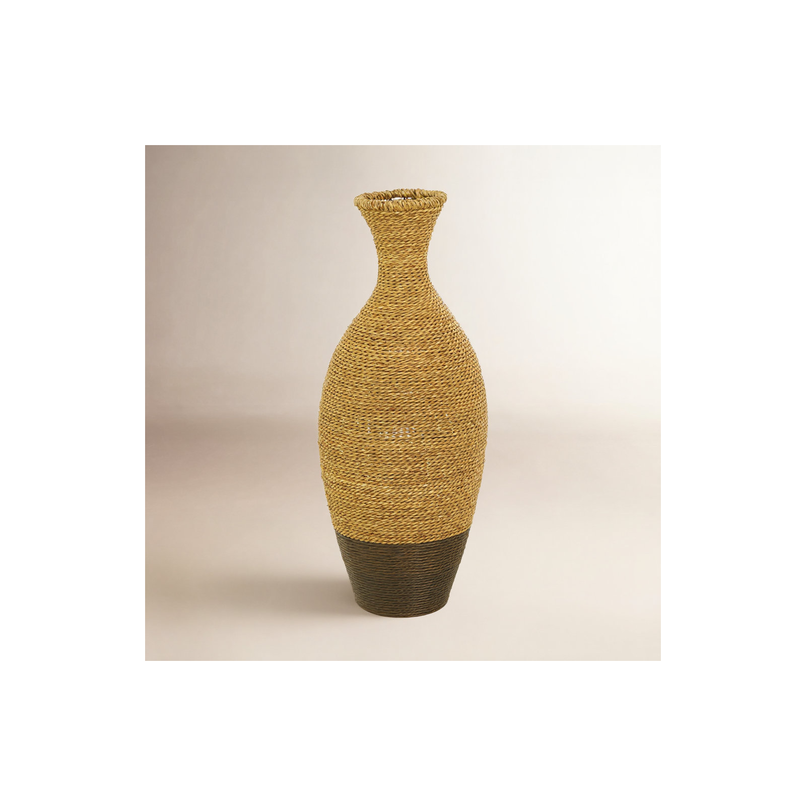 Wolton Brown/Dark Brown Seagrass Table Vase, 26.85" H x 10.85 W" x 10.75" D