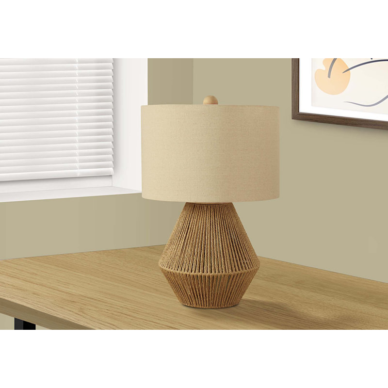 Lighting, 22"h, Table Lamp, Brown Rope, Beige Shade, Transitional