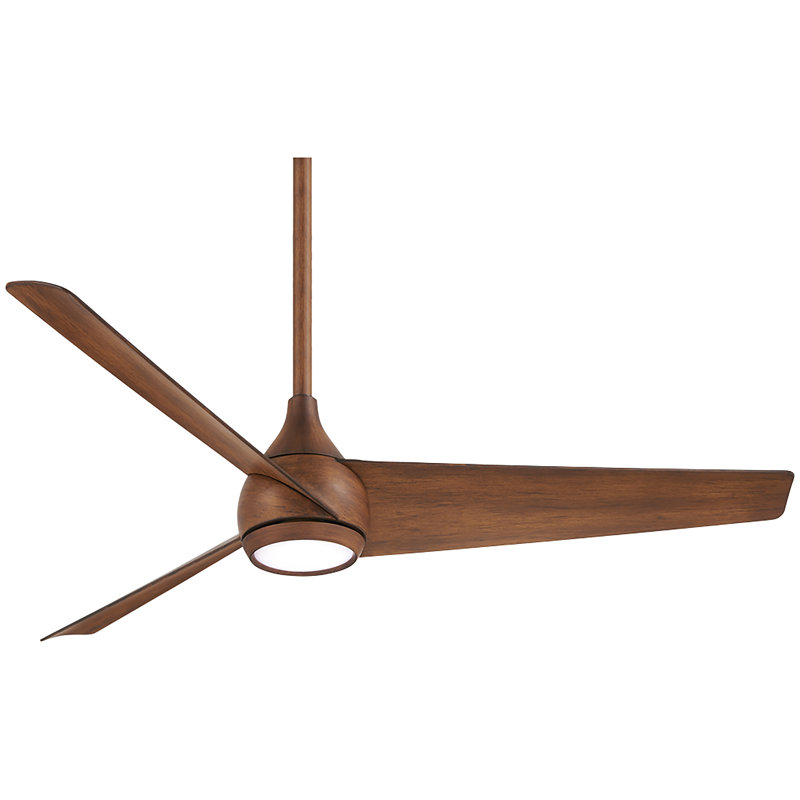 52'' 3 - Blade LED Smart Standard Ceiling Fan with Remote Control and Light Kit Included, Brown