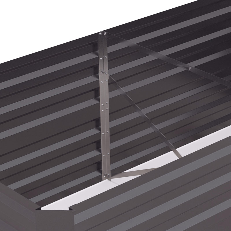 Dark Gray Raised Garden Bed Kit, 6'X3'x2'. Metal Planter For Veggies, Flowers & Herbs. Reinforced, Open Bottom, Spacious Planting Area 6'X3'x2' Installation , Gray. Flowers, Open, Ample Space
