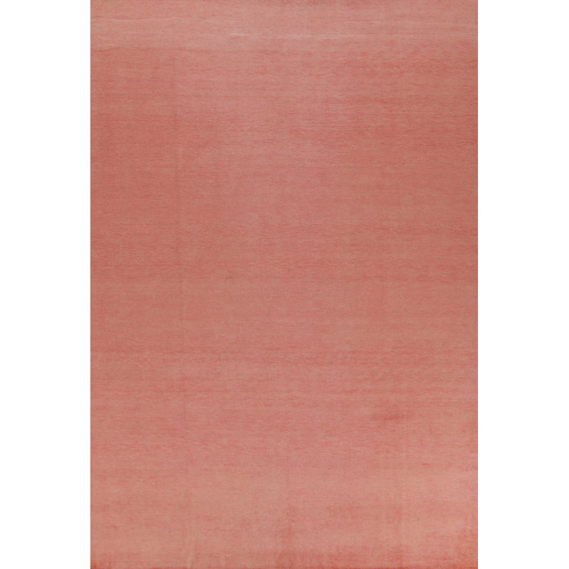 Tapis uni uni rose Gabbeh 9x12