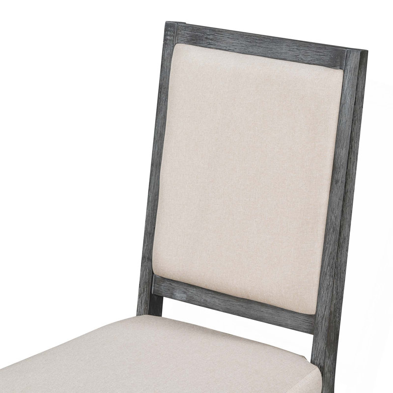 Ensemble de chaises de salle à manger et de salon de style rétro avec 4 chaises rembourrées, Beige/noir
