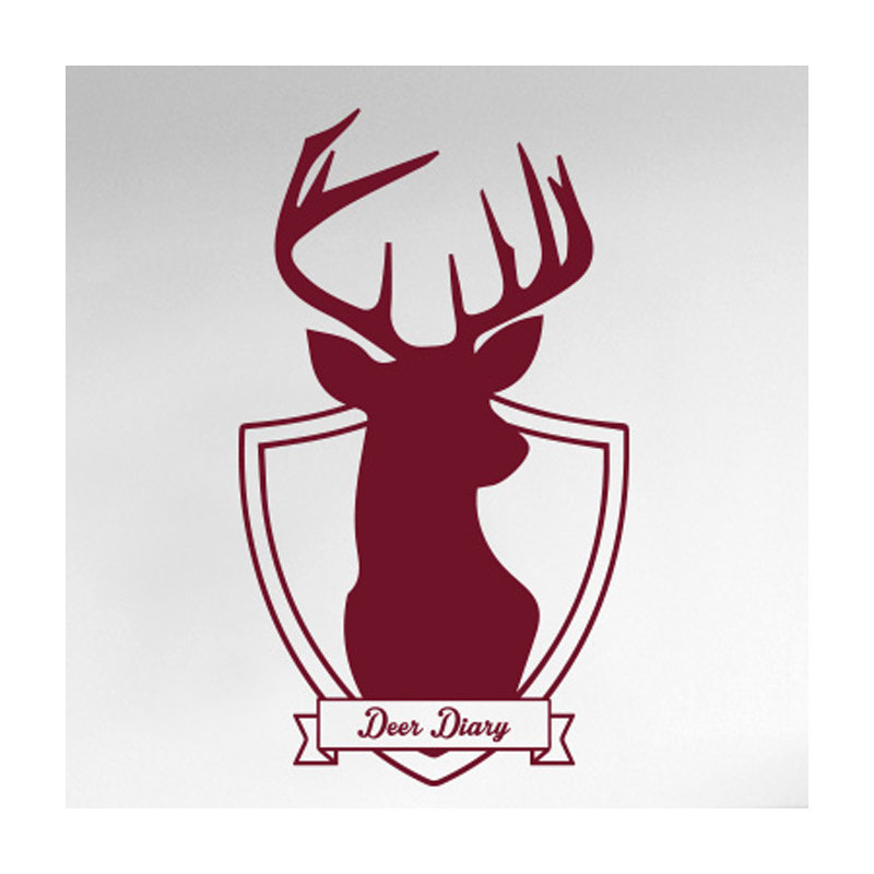 Animals Wall Decal, Burgundy, Large