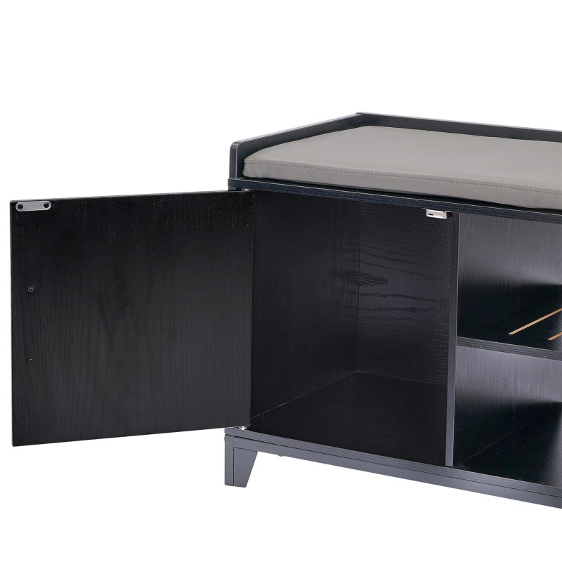 Banc de rangement pour chaussures Deandray, Noir