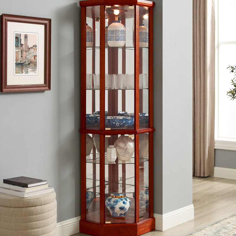 Vitrine ajustable Cargile, Cerisier