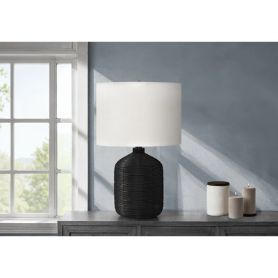 Lighting, 23"h, Table Lamp, Rattan, Beige Shade, Modern