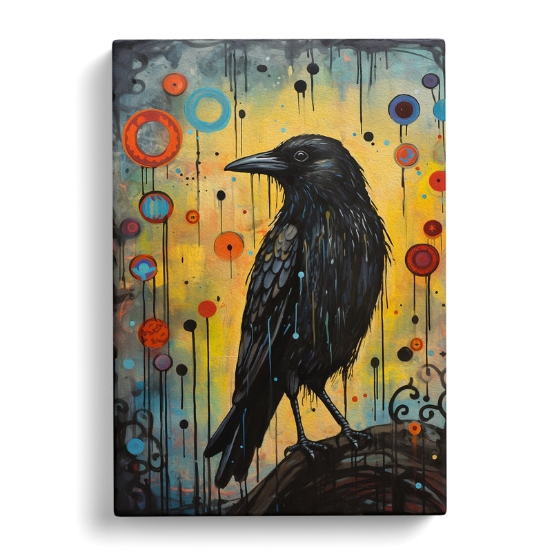 Crow Expressionism No.2 - Wrapped Canvas Print, 50cm H x 35cm W x 3cm D