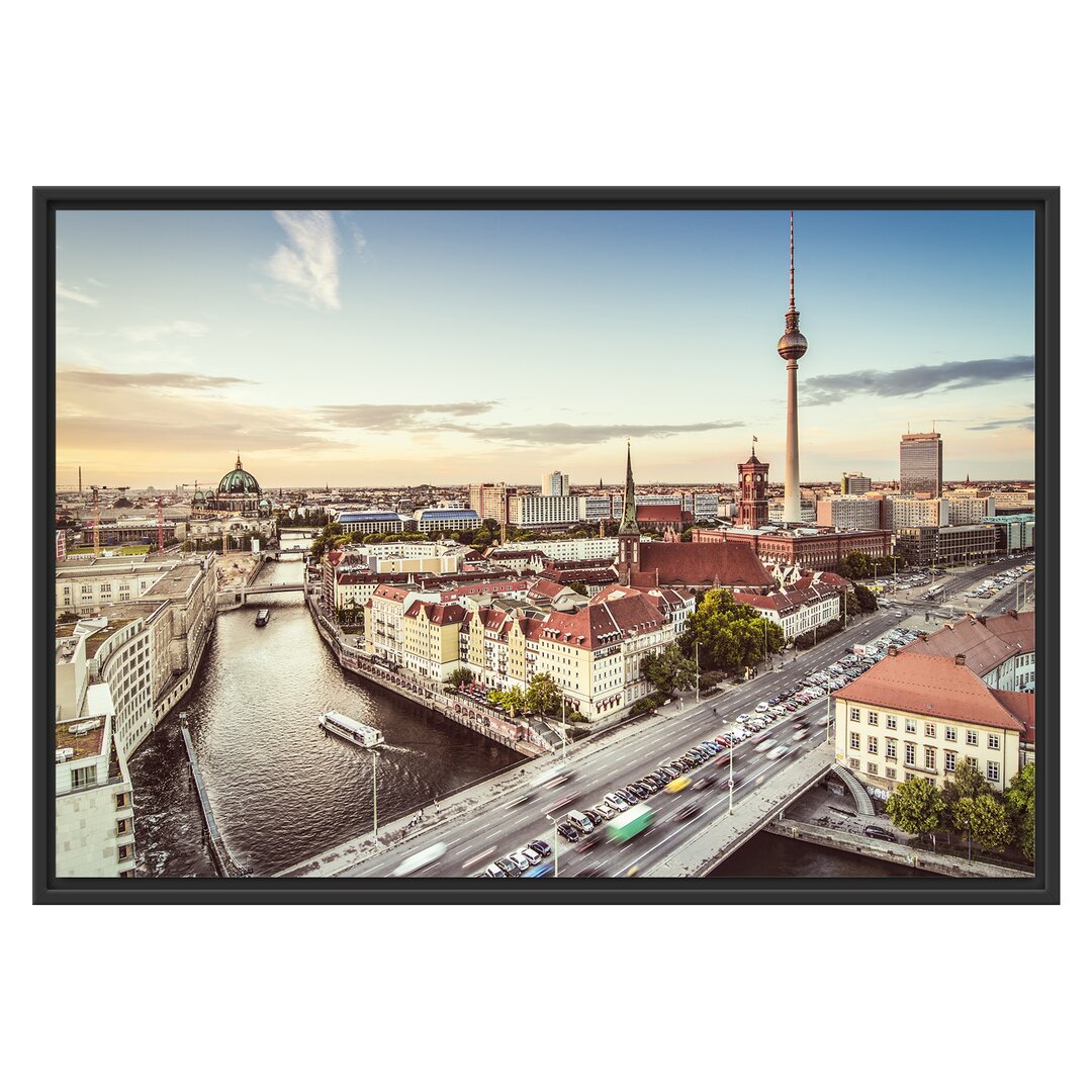 Gerahmtes Wandbild Skyline von Berlin