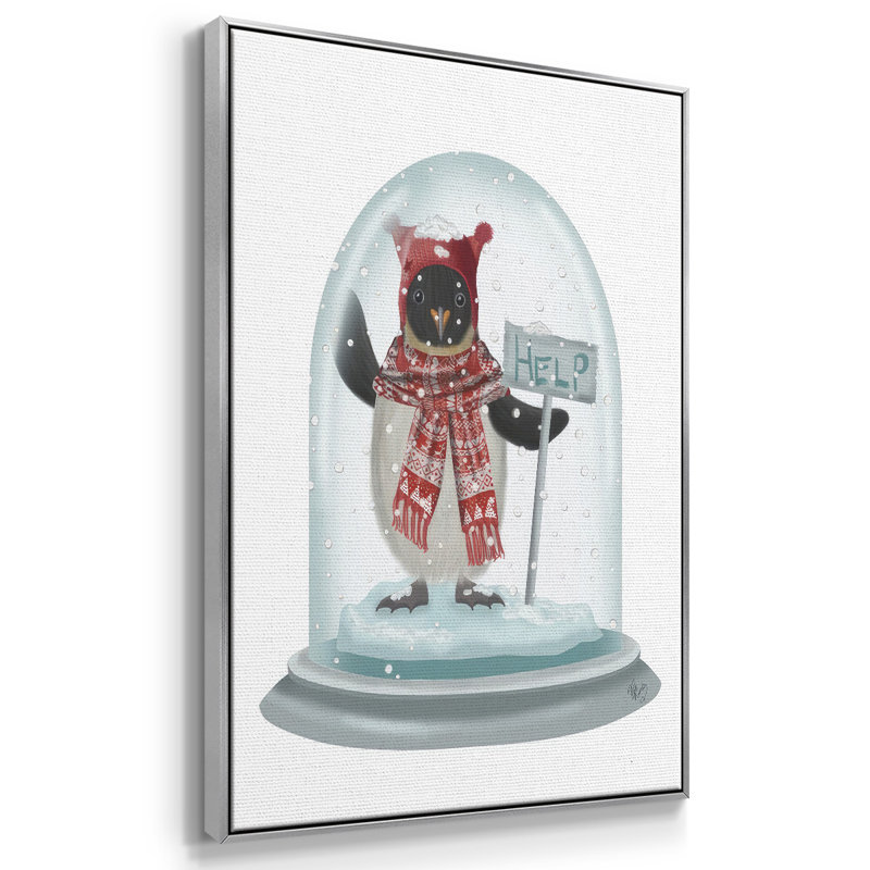 Boule à neige de Noël pingouin, H 25 po x l 17 po x P 1,5 po, Gris