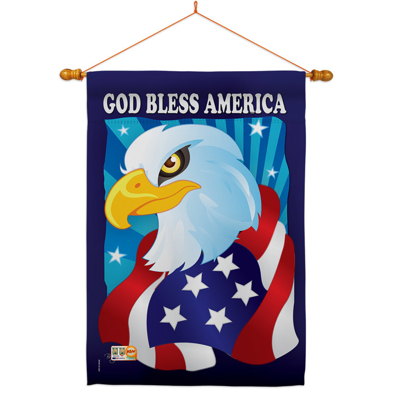 Double Sided 40'' H x 28'' W Polyester Independence Day Flag Set
