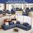 108" Compression Chenille Frameless L-Shaped 3-Piece Cloudy Upholstered Corner Sectional with 6 Throw Pillows,No Assembly Required-180946735
