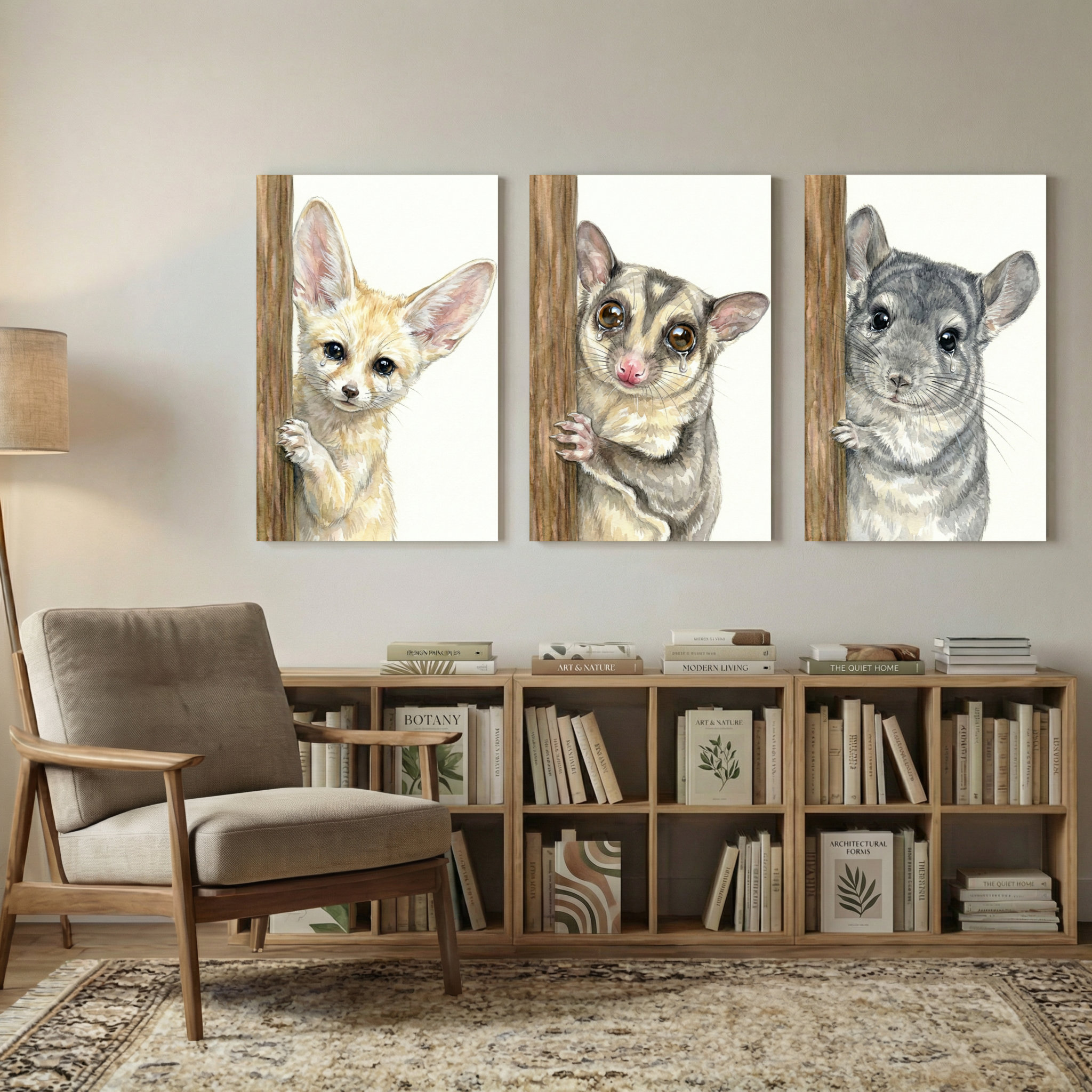 Red Barrel Studio® Animals Fennec Fox Sugar Glider Chinchilla Peekaboo ...