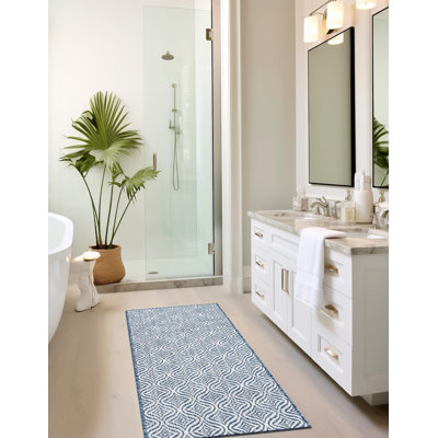 Tapis intérieur / extérieur bleu / ivoire Lithonia