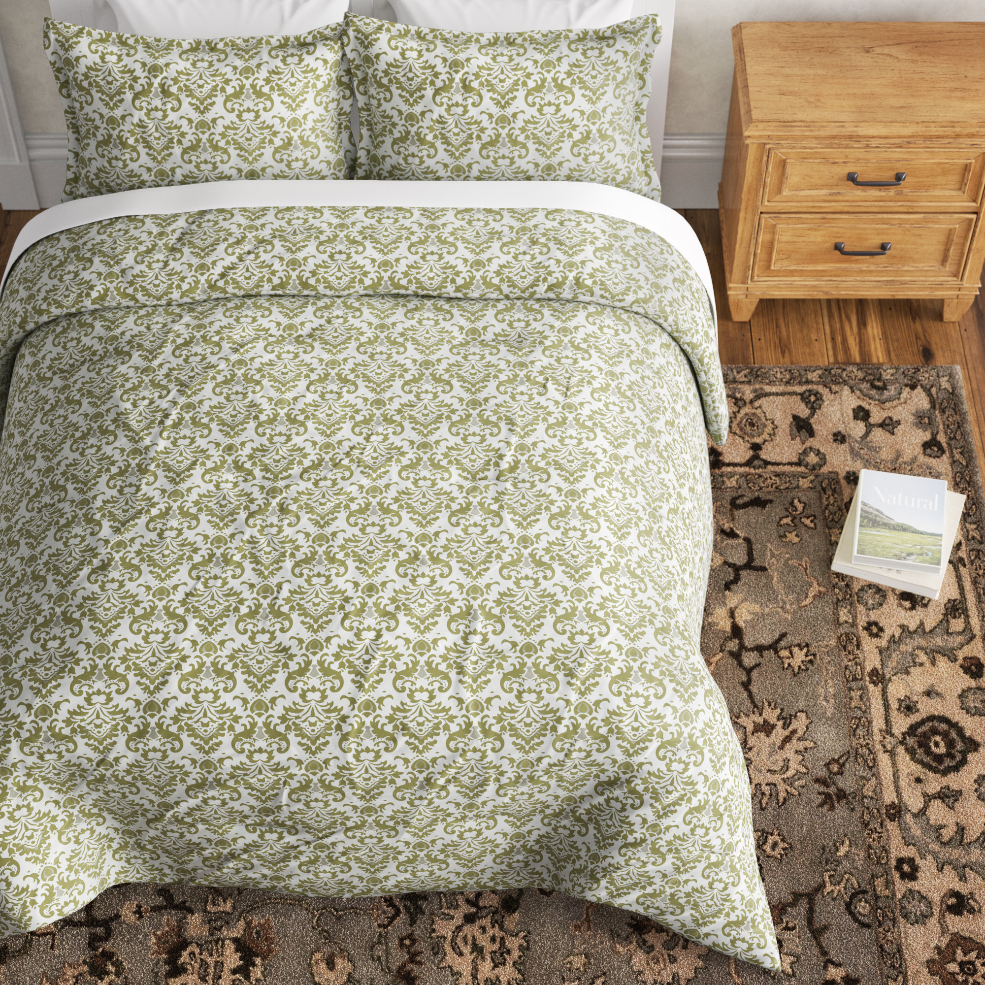 Acworth Cotton Duvet Cover Set, King Duvet Cover + 2 King Shams