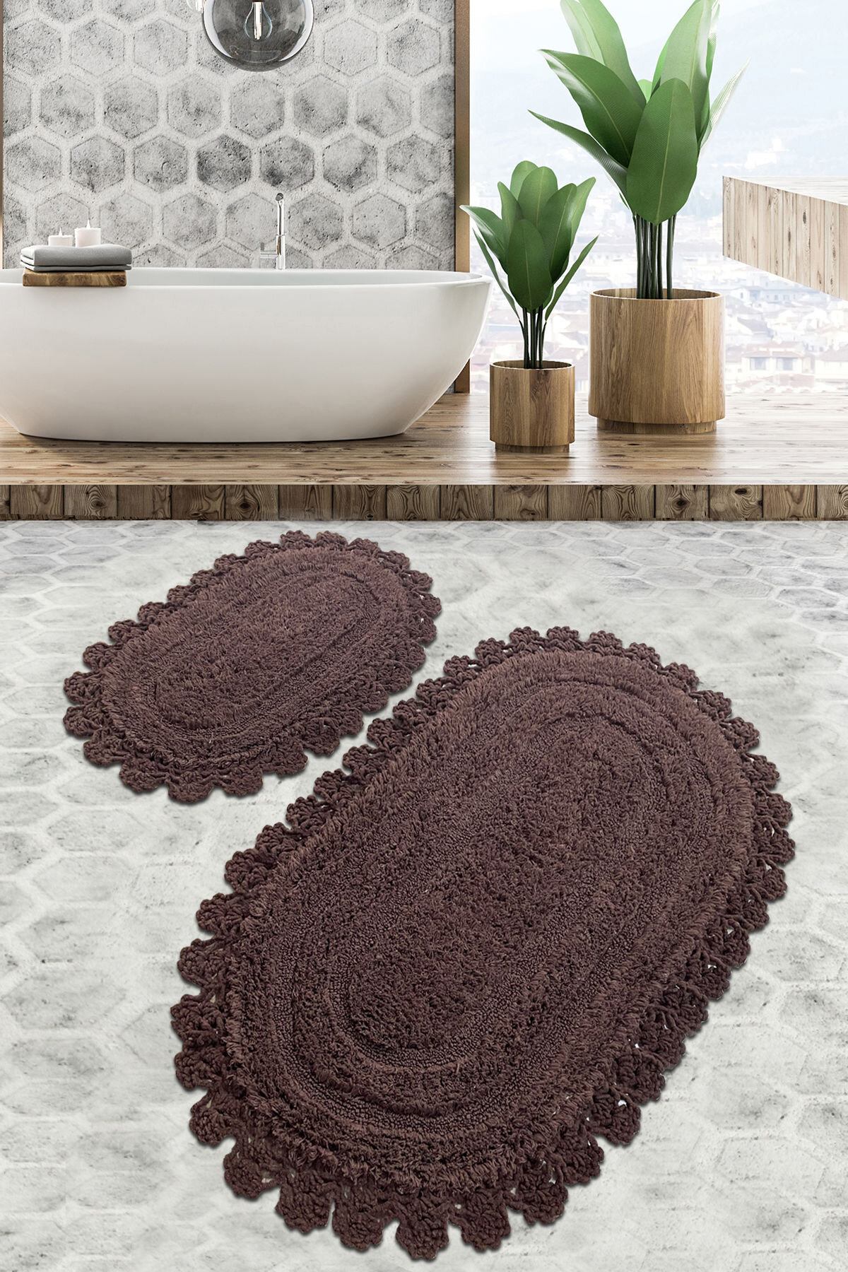 Logan 100% Cotton Bath Rug with Non-Slip Backing