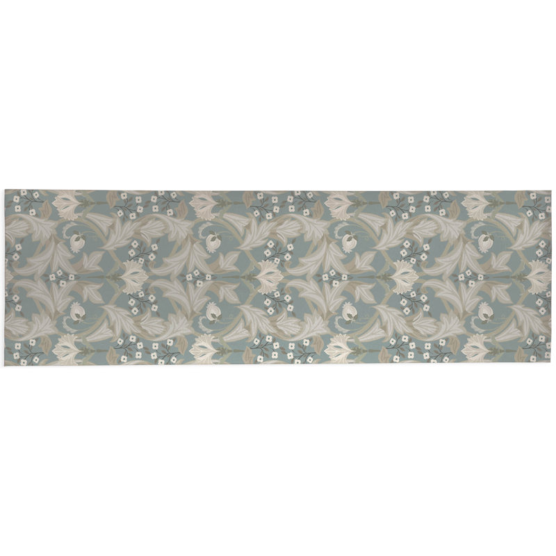 Ogee Leaf Outdoor Rug, Runner 2'6" x 8'