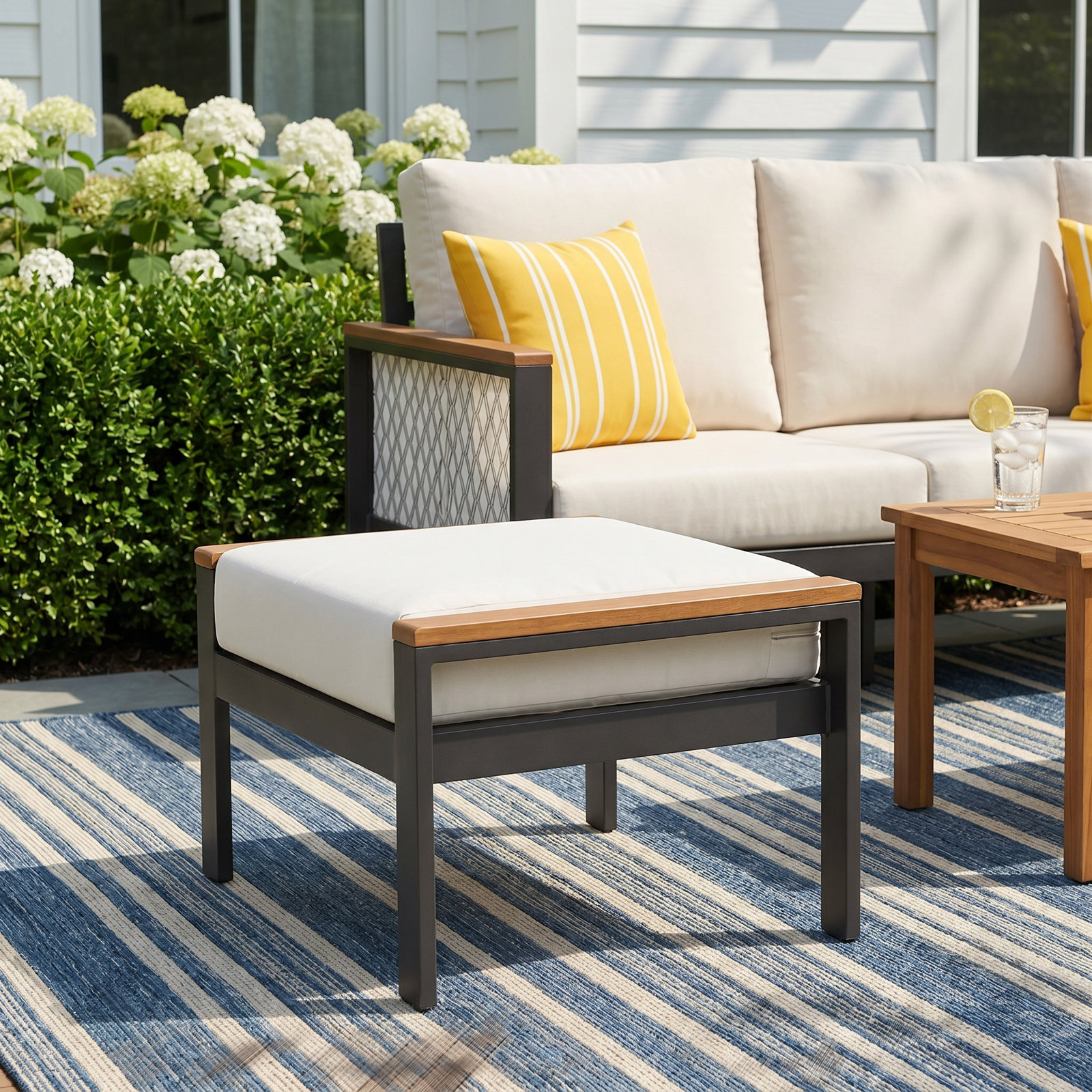 Outdoor Ottoman With Sunbrella® Cushion
