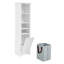 Armoire de rangement 64,82 po pour la salle de bain - 4 tablettes et panier à vêtements blanc-1756613664-1756613667