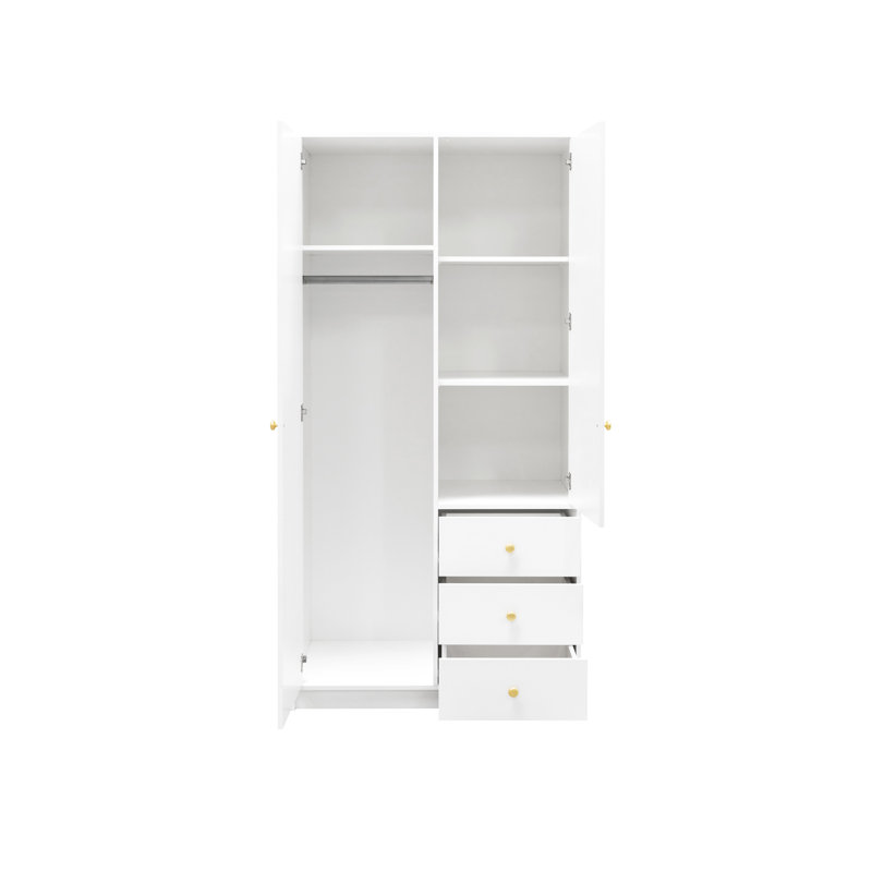 Manufactured Wood Wardrobe, White