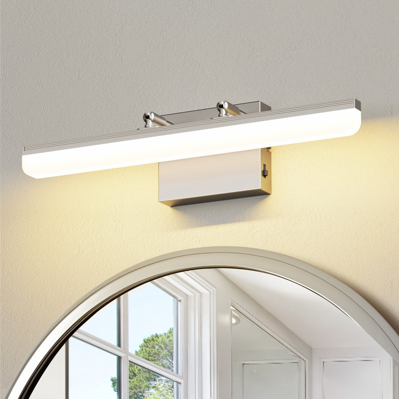 16" Dimmable LED 12W Bath Bar, 5 Color Temperatures Adjustable, Brushed Nickel, 5" H x 16" W x 5" D