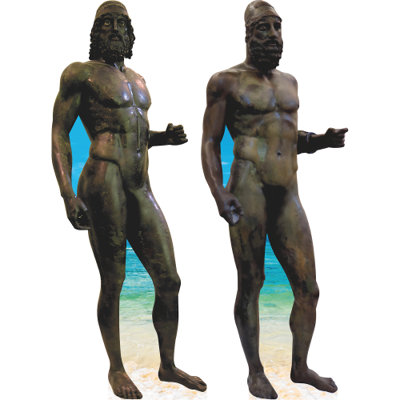 H99418 Warriors Riace Statues grecques en bronze 5ème siècle découpées en carton debout