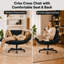 Fauteuil d'appoint en velours côtelé de 22,4 po de largeur avec accoudoirs rabattables à 5 positions, hauteur réglable, dossier inclinable, pivotement sur 360 ° et roulettes-1844865607