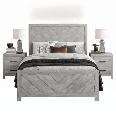 Mishika Twin 3Pc Bedroom Set Rustic Oak
