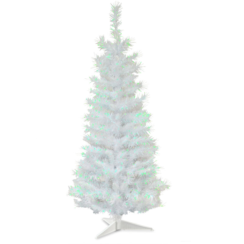 White Iridescent Tinsel Tree, 3'