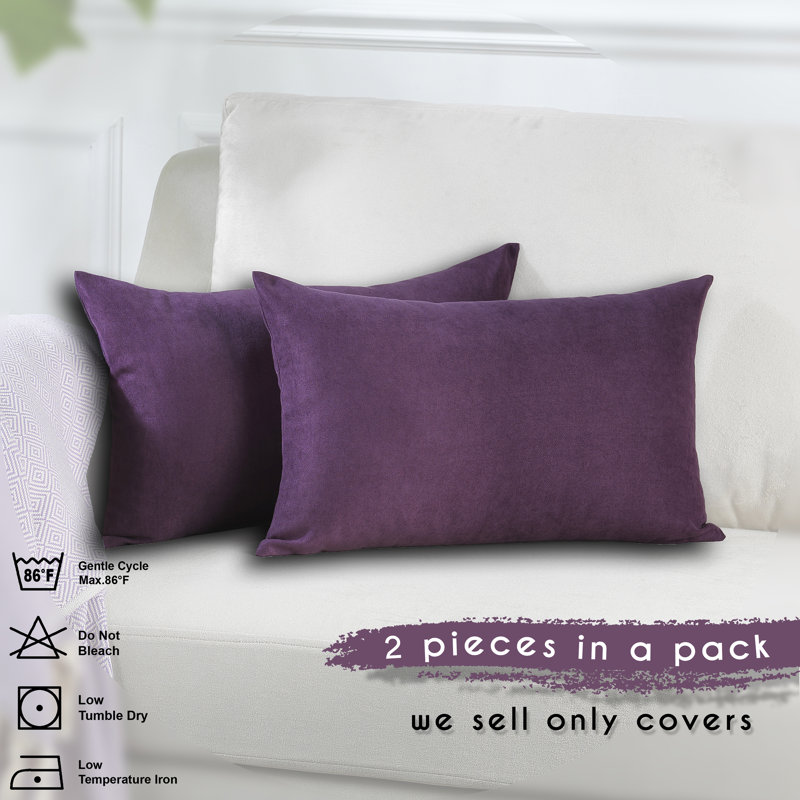 Housses de coussin décoratif, H 14 po x l 14 po, Mauve